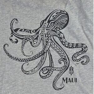 808 Clothing Co | Grey T-Shirt with Octopus | Size Large